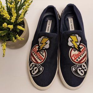 Steve Madden Men's Wasdin Slip-On Sneakers Men's Shoes Navy